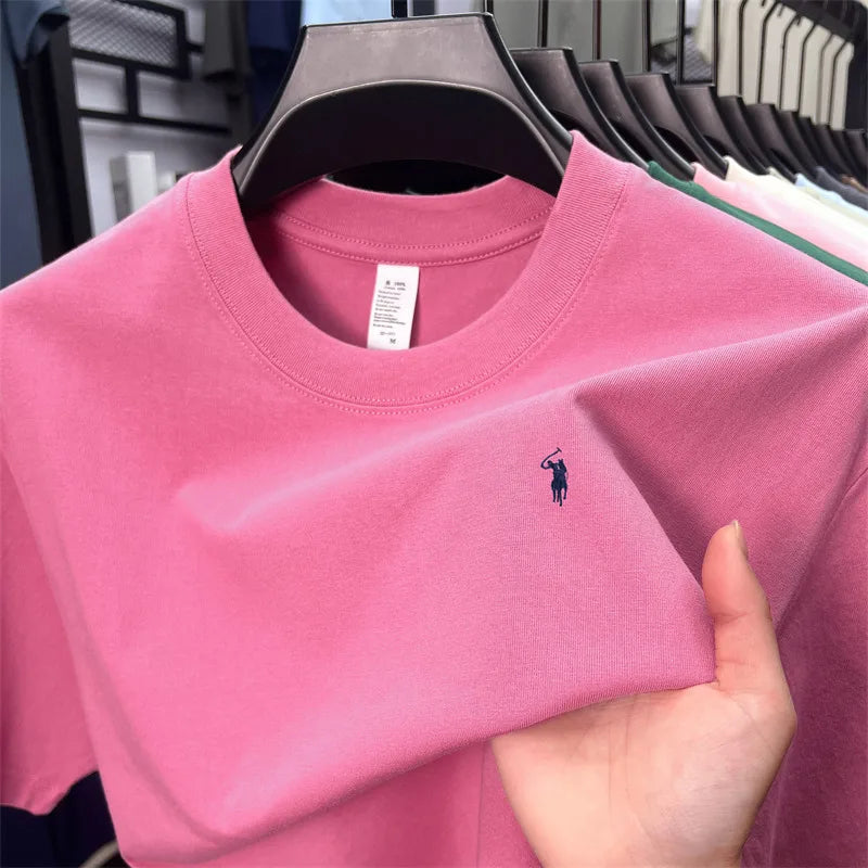T-shirt fashion brand Paul Pony embroidery summer new high-end comfortable casual round neck top
