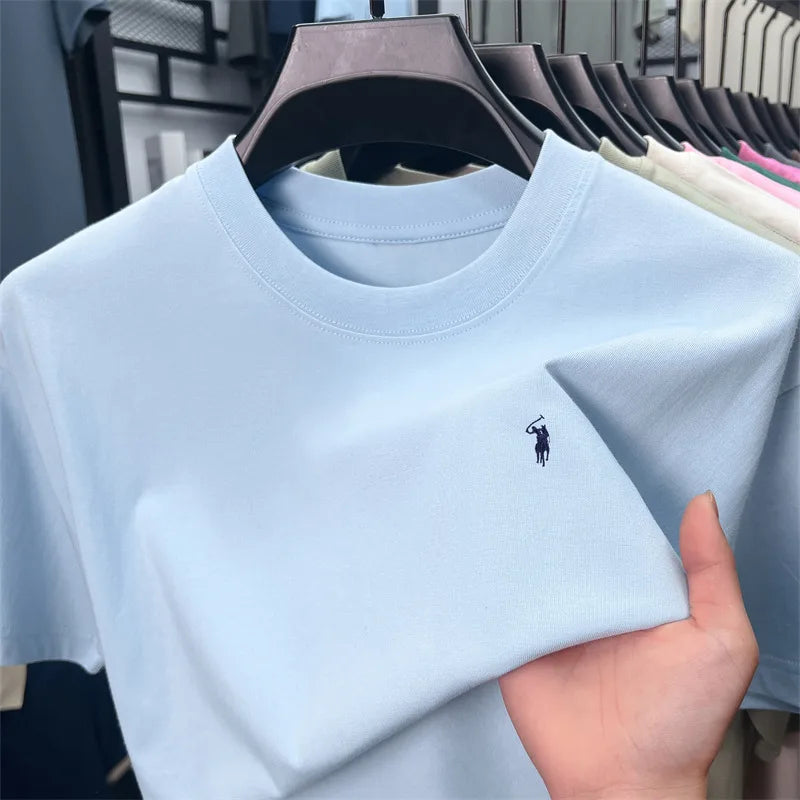 T-shirt fashion brand Paul Pony embroidery summer new high-end comfortable casual round neck top