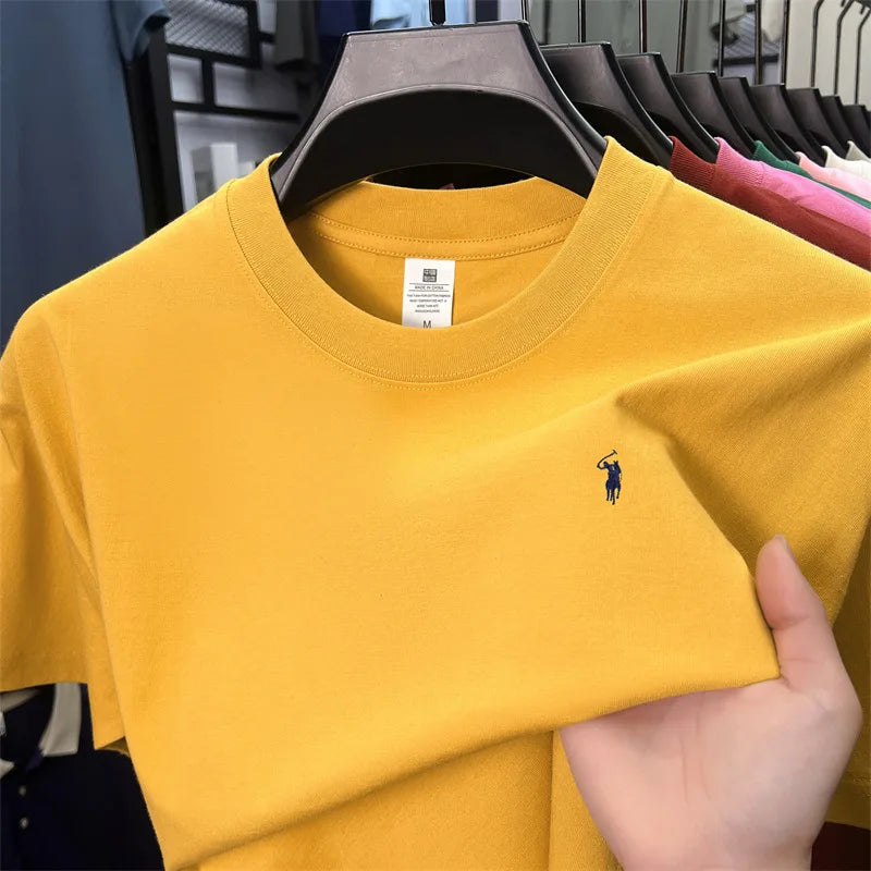 T-shirt fashion brand Paul Pony embroidery summer new high-end comfortable casual round neck top