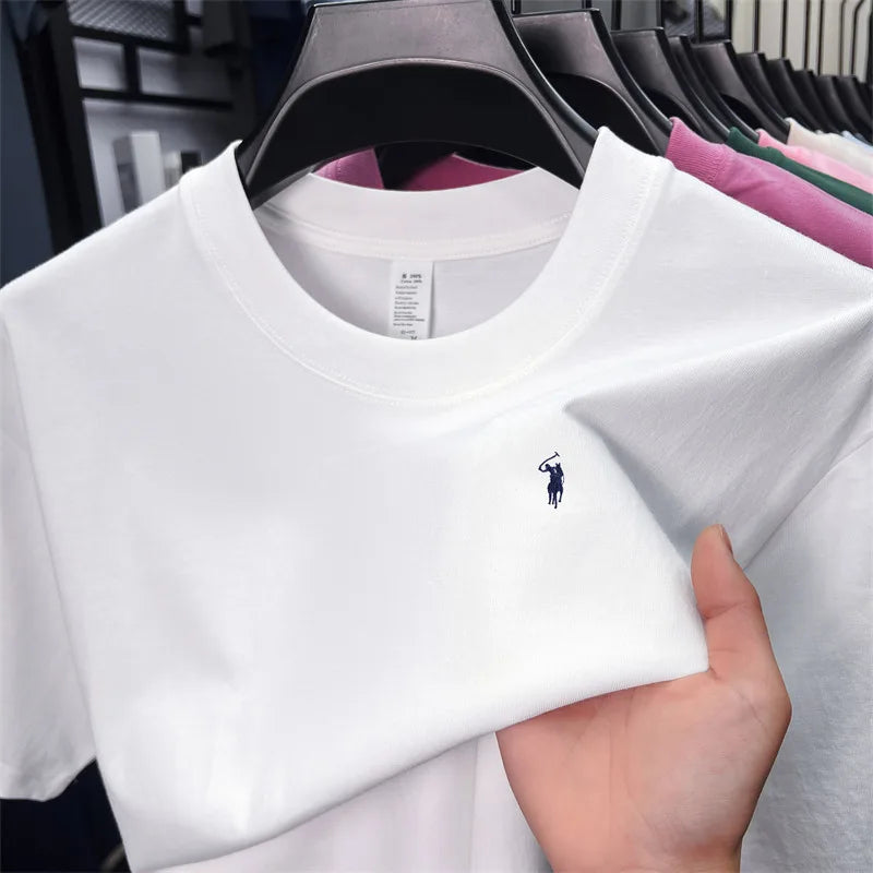 T-shirt fashion brand Paul Pony embroidery summer new high-end comfortable casual round neck top