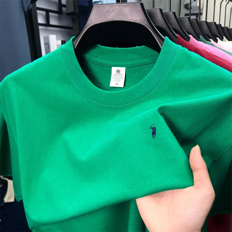 T-shirt fashion brand Paul Pony embroidery summer new high-end comfortable casual round neck top