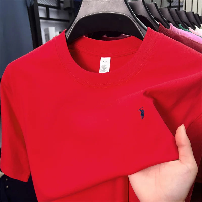 T-shirt fashion brand Paul Pony embroidery summer new high-end comfortable casual round neck top