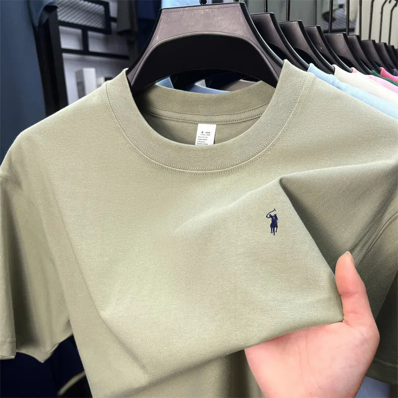 T-shirt fashion brand Paul Pony embroidery summer new high-end comfortable casual round neck top