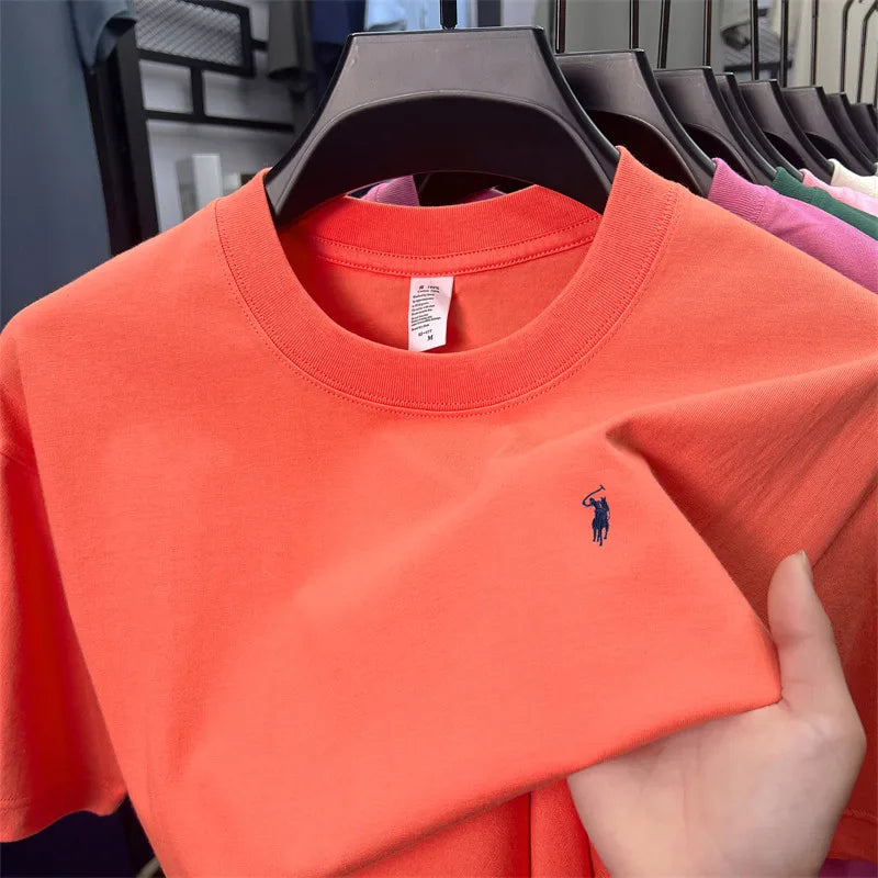 T-shirt fashion brand Paul Pony embroidery summer new high-end comfortable casual round neck top