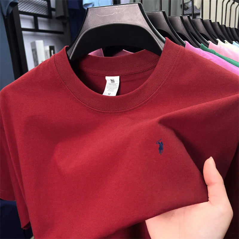 T-shirt fashion brand Paul Pony embroidery summer new high-end comfortable casual round neck top