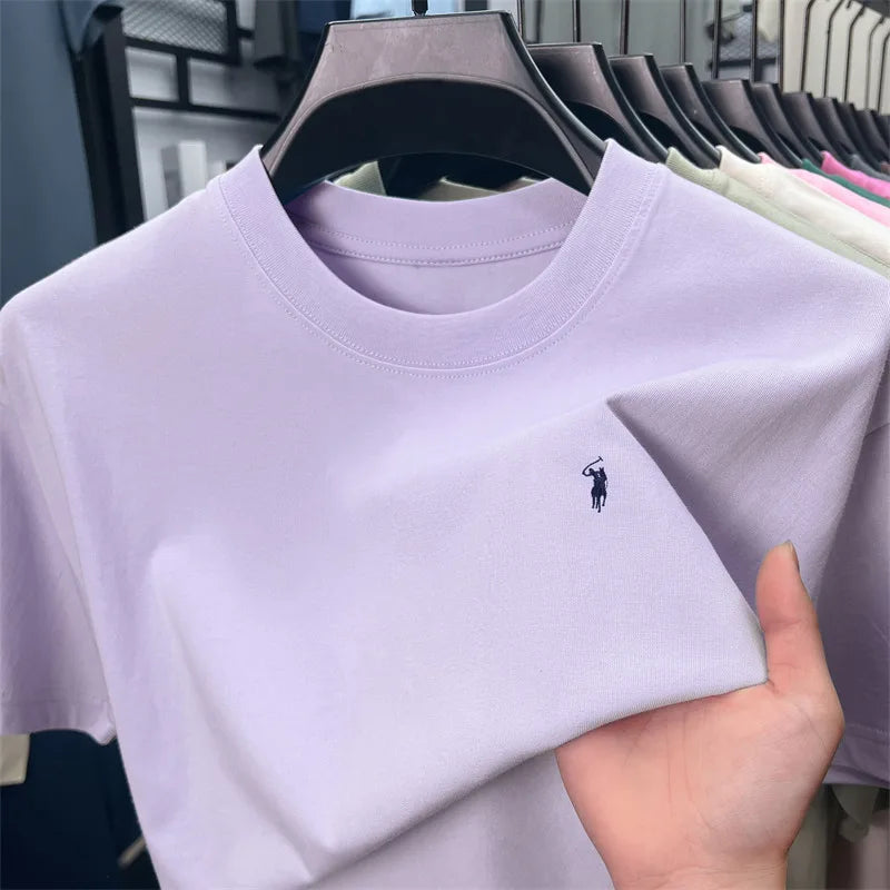 T-shirt fashion brand Paul Pony embroidery summer new high-end comfortable casual round neck top