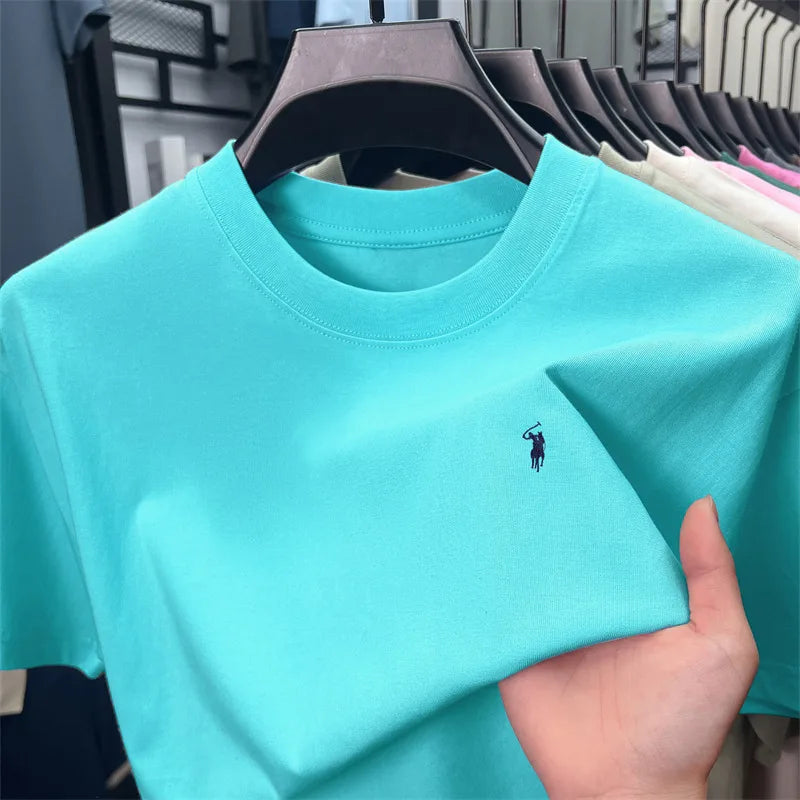 T-shirt fashion brand Paul Pony embroidery summer new high-end comfortable casual round neck top