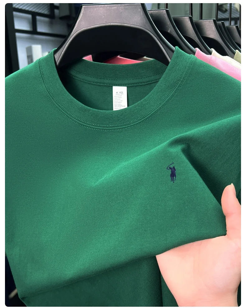 T-shirt fashion brand Paul Pony embroidery summer new high-end comfortable casual round neck top
