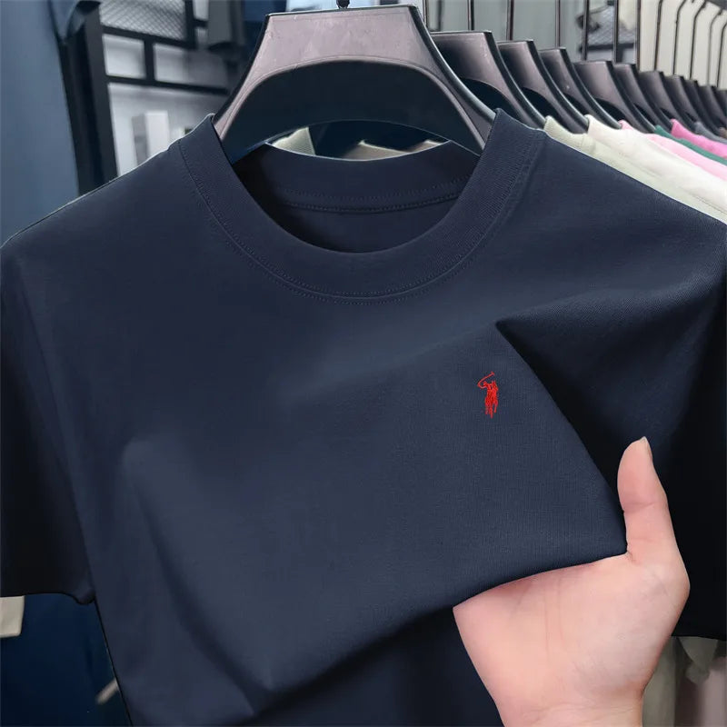 T-shirt fashion brand Paul Pony embroidery summer new high-end comfortable casual round neck top