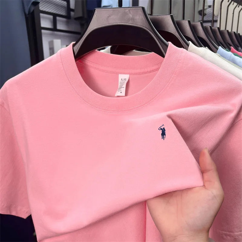 T-shirt fashion brand Paul Pony embroidery summer new high-end comfortable casual round neck top