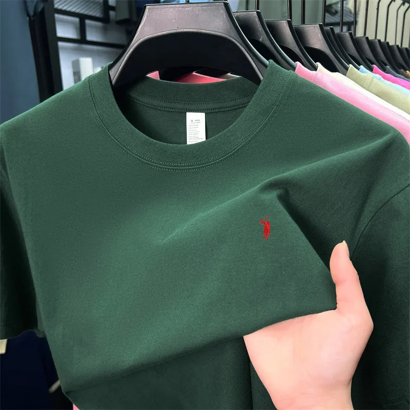 T-shirt fashion brand Paul Pony embroidery summer new high-end comfortable casual round neck top