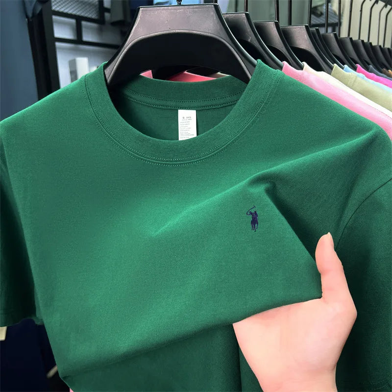 T-shirt fashion brand Paul Pony embroidery summer new high-end comfortable casual round neck top