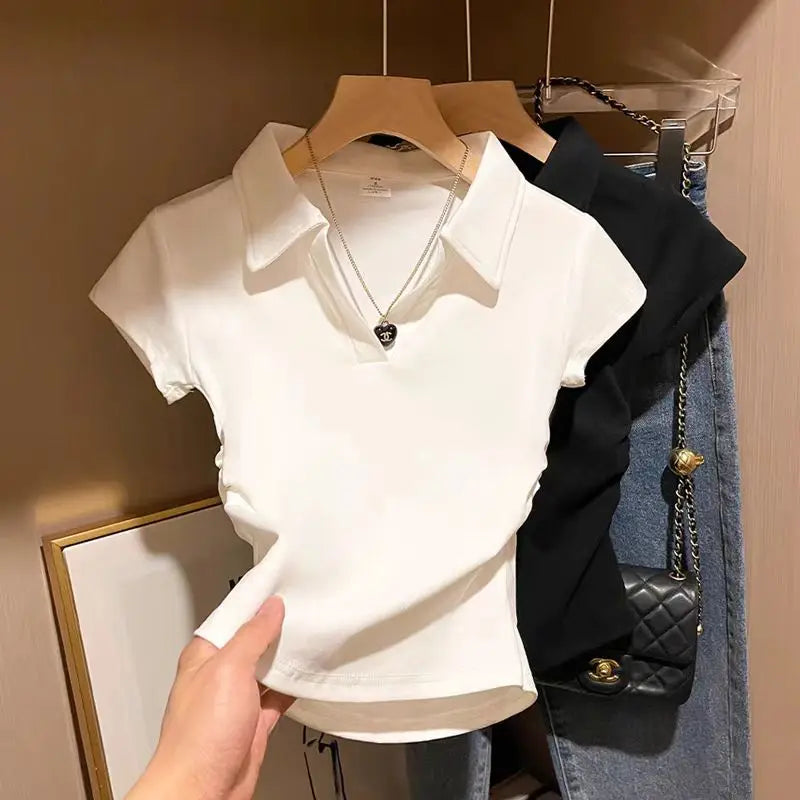 Cotton Summer Sexy Women's T Shirt Skinny Slim Basic