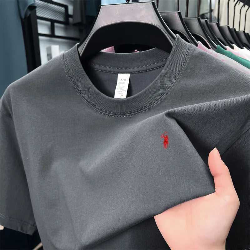T-shirt fashion brand Paul Pony embroidery summer new high-end comfortable casual round neck top