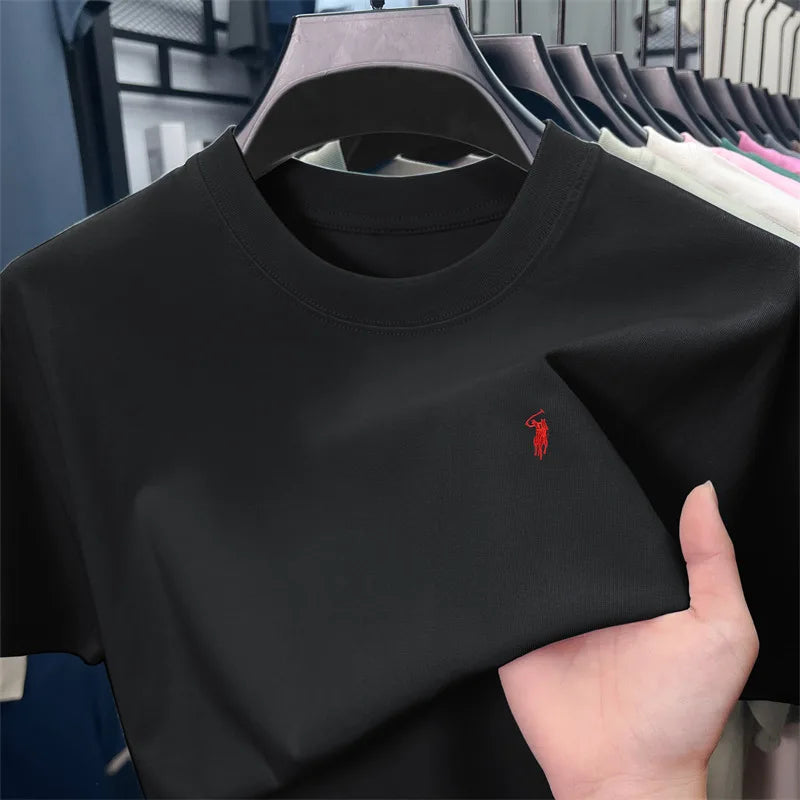 T-shirt fashion brand Paul Pony embroidery summer new high-end comfortable casual round neck top